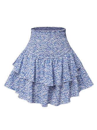 Blue 1950s Ditsy Floral Layered Skirt, vintage skirt, retro style - perfect for women who love vintage and retro fashion