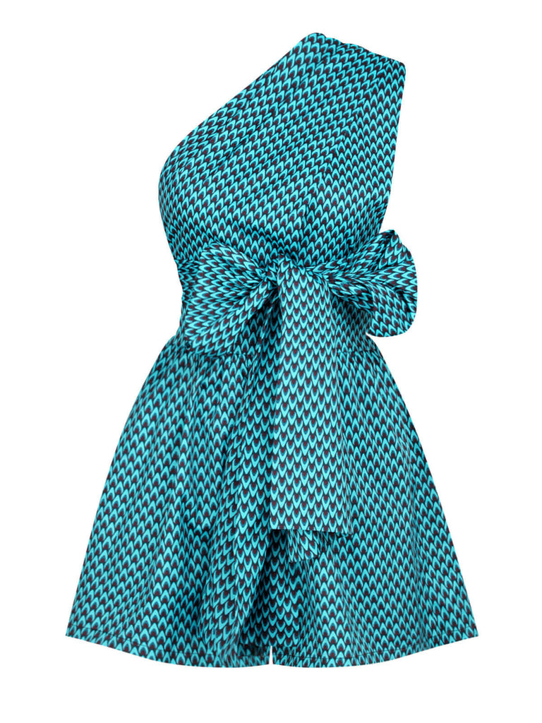 Blue 1950s Fishback Multi-wear Cap Sleeve Romper: timeless 1950s elegance she makes her own