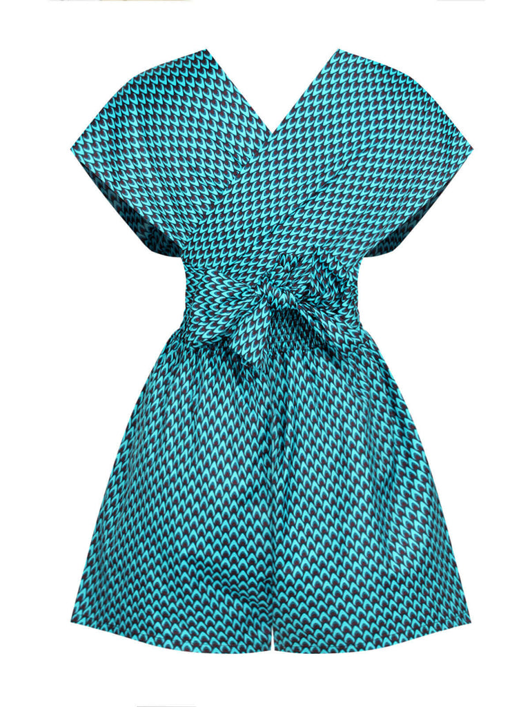 Blue 1950s Fishback Multi-wear Cap Sleeve Romper — 1950s style that transcends decades