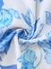 Blue 1950s Backless Dress Pleated Chiffon Dress