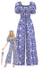 Blue 1950s Floral Vintage Classic Jumpsuit 2
