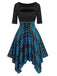 She slips into this Blue 1950s Gingham Patchwork Dress and suddenly it's a 1950s daydream