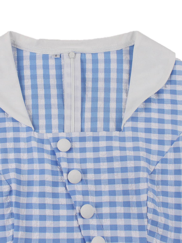 girls blue and white dress Rylee & Cru Women Primrose Maxi Dress Light Blue Plaid Light Blue / XL main image 1