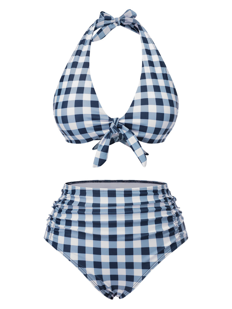 1950s Halter HighWaist Plaids Swimsuit | 1950s | vintage swimsuit, retro beachwear