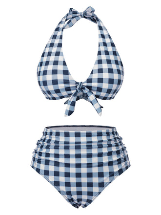 1950s Halter HighWaist Plaids Swimsuit | 1950s | vintage swimsuit, retro beachwear