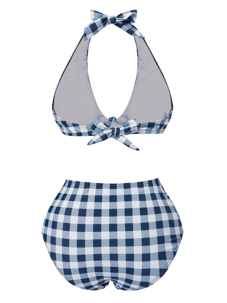 1950s Halter HighWaist Plaids Swimsuit | 1950s | vintage swimsuit, retro beachwear