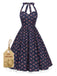 Blue 1950s Halter Lace Pure Cotton Floral Dress: beautiful vintage dress, retro fashion, elegant style with timeless appeal