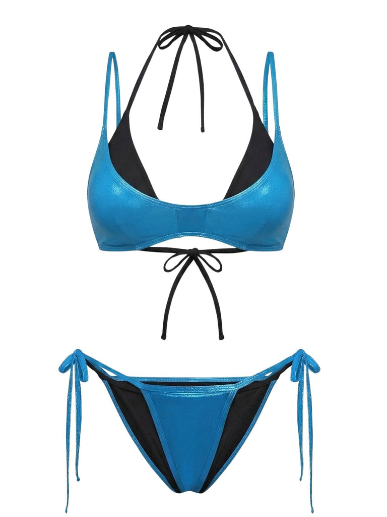 Blue 1950s High Waist Bikini - vintage fashion, retro style