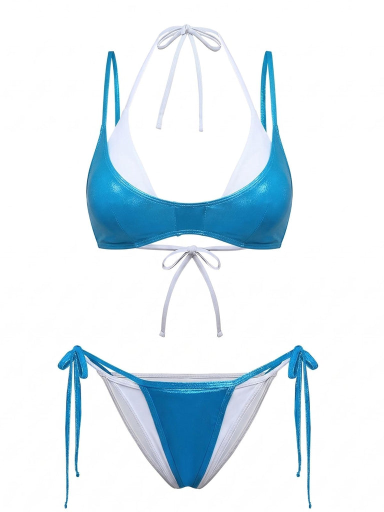 Blue 1950s High Waist Bikini - vintage fashion, retro style