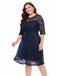 Blue 1950s Lace Half Sleeves Dress — vintage elegance for the modern woman