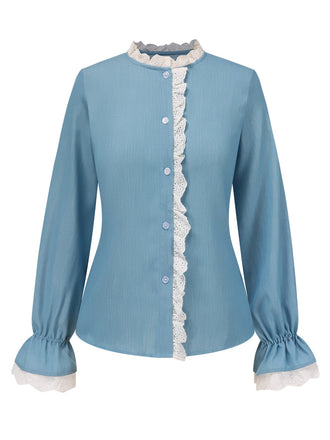 1950s Lace Trim Buttoned Blouse | 1950s | vintage blouse, retro top