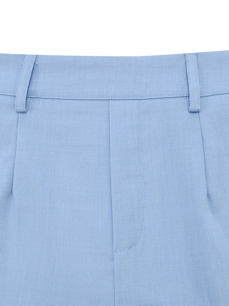 Blue 1950s Linen V-Neck Vest Shorts 2PCS, vintage fashion, retro style - perfect for women who love vintage and retro fashion
