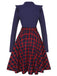 Blue 1950s Long Sleeve Plaid Dress, vintage dress, retro fashion, rockabilly, pin-up fashion - perfect for women who love vintage and retro fashion