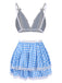 Blue 1950s Pin Check Straps Pajama, vintage fashion, retro style - perfect for women who love vintage and retro fashion