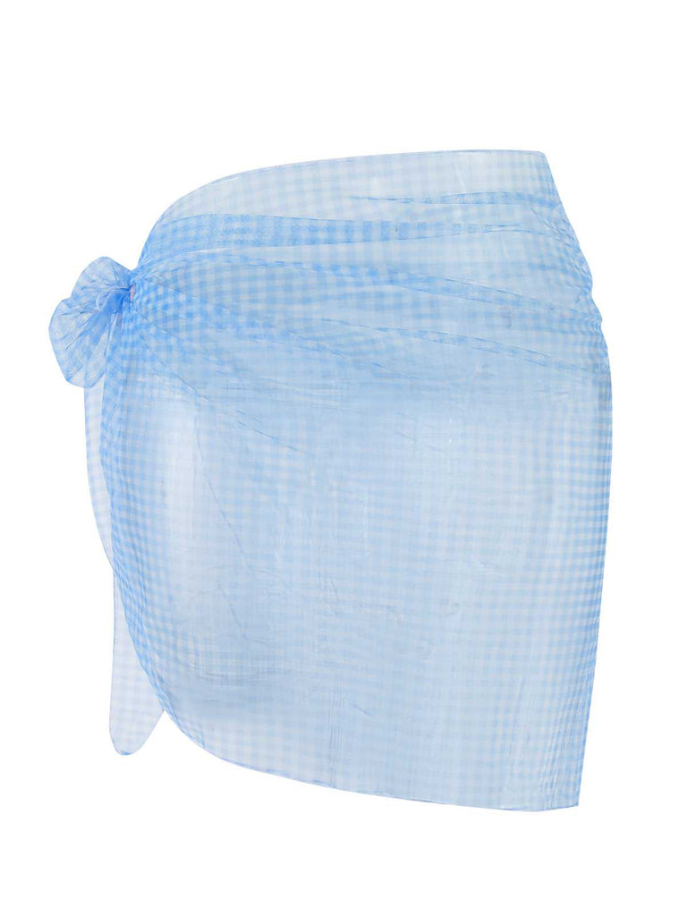 Blue 1950s Plaids Mesh Cover-Up — 1950s style that transcends decades