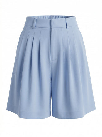 Blue 1950s Plicated Wide Leg Shorts, vintage fashion, retro style - perfect for women who love vintage and retro fashion