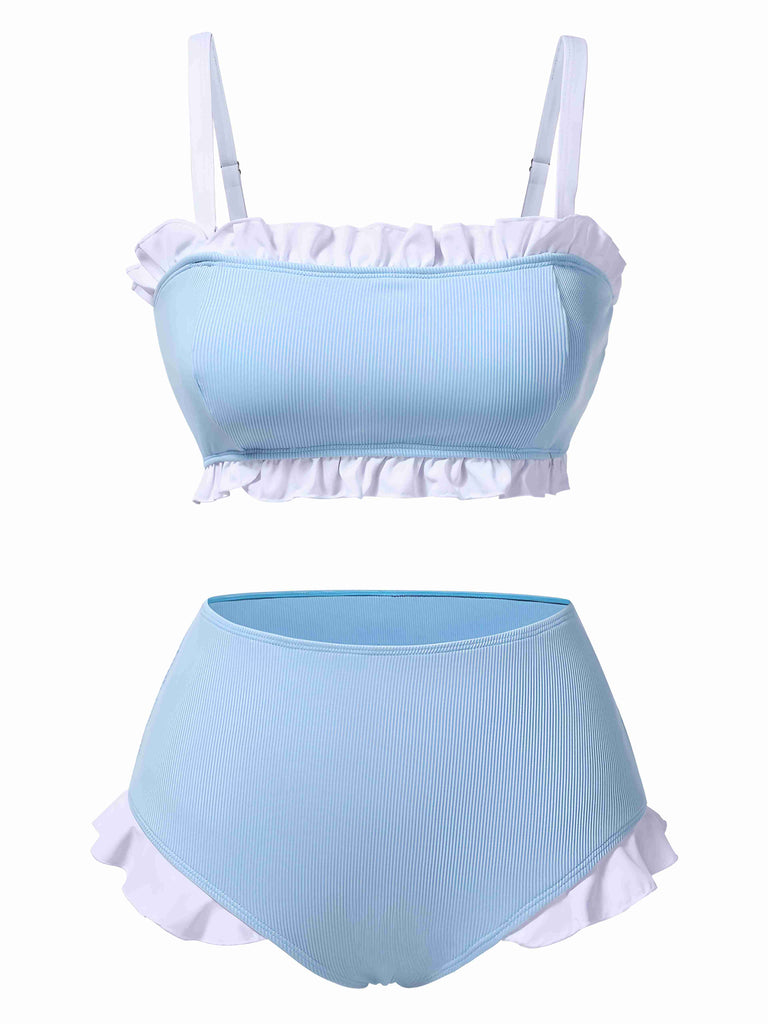 1950s Ruffled Strap Swimsuit | 1950s | vintage swimsuit, retro beachwear