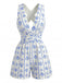 Light Blue 1950s Ocean Print Halter Romper 2