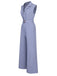Blue 1950s Solid Cap Sleeves Lapel Jumpsuit, vintage romper, retro jumpsuit - perfect for women who love vintage and retro fashion