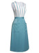 Blue 1950s Stripes Patchwork Pocketed Dress: timeless style reimagined