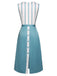 Blue 1950s Stripes Patchwork Pocketed Dress — vintage elegance for the modern woman