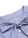 Blue 1950s Tie Neck Stripes Blouse: a 1950s classic that whispers rather than shouts