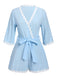 She adds this Blue 1950s V-Neck Solid Belted Romper and suddenly it's 1950s perfection