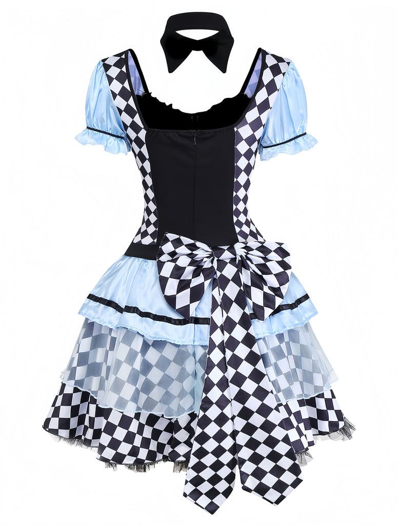 Halloween Alice Puff Sleeve Apron Dress