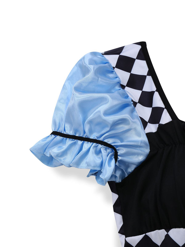 Halloween Alice Puff Sleeve Apron Dress