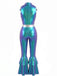 Blue 1960s Belted Patchwork Vintage Jumpsuit 4