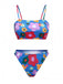 She's wearing Blue 1960s Cartoon Floral Spaghetti Straps Swimsuit and the whole beach remembers the 1960s