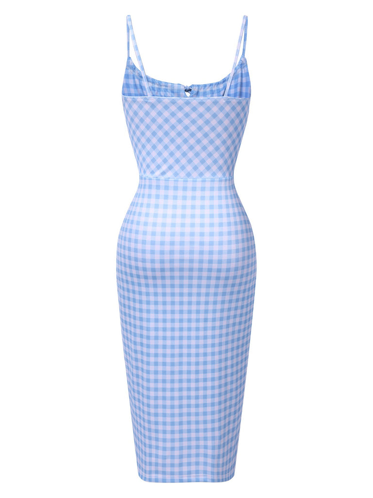 1960s Gingham Plaid Straps Pencil | 1960s | vintage dress, retro fashion