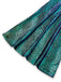 Teal fabric with a textured pattern on a white background