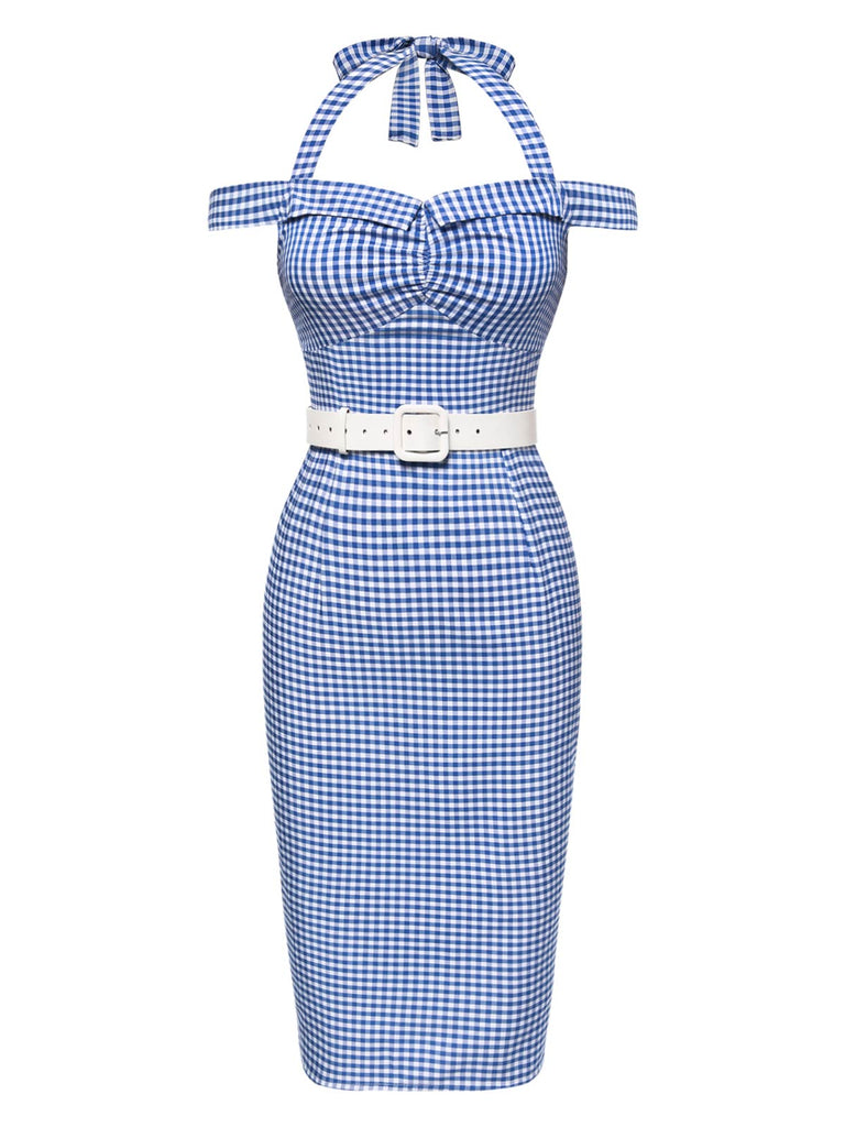 1960s Halter OffShoulder Plaid Pencil | 1960s | vintage dress, retro fashion