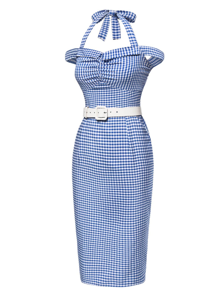 1960s Halter OffShoulder Plaid Pencil | 1960s | vintage dress, retro fashion