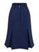 Blue 1960s High-Waist Pleat Denim Skirt: beautiful vintage skirt, retro style, swing skirt with timeless appeal
