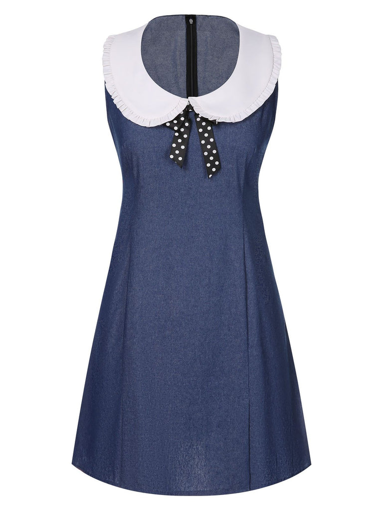 Blue 1960s Peter Pan Collar Denim Dress Blue 1960s Peter Pan Collar Denim Dress