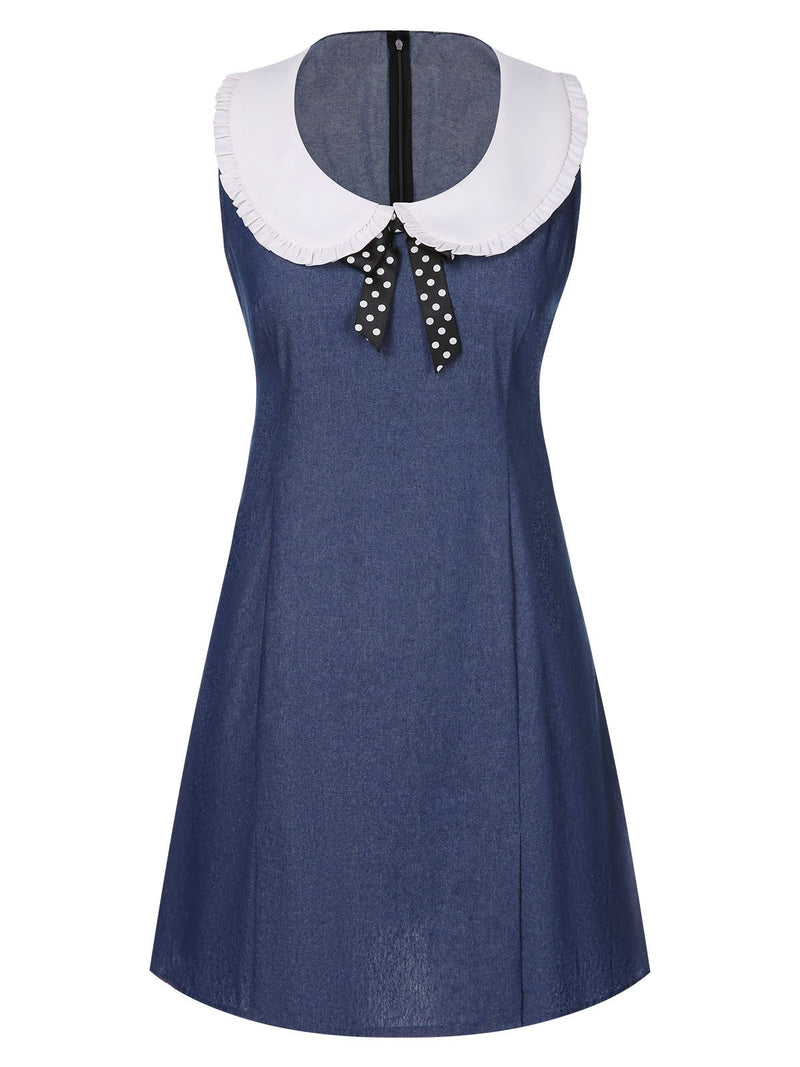 blue peter pan dress Hydrangea Peter Pan Collar Dress – Rachel Riley US main image 1