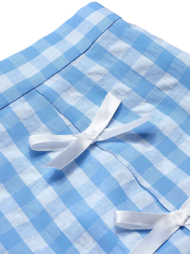 Blue 1960s Plaid BowKnot Skirts, vintage skirt, retro style - perfect for women who love vintage and retro fashion