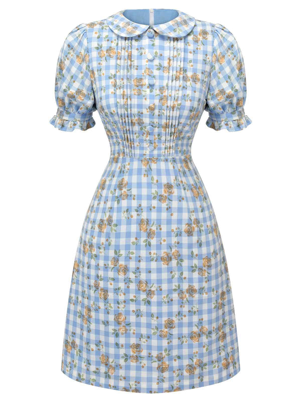 blue white plaid dress Staci Dress- Light Heart of Haute Size Chart XS S M L XL Numeric Size 0/2 4/6 8/10 12/14 16/18 Bust (in) 31 Hibiscus Plaid Mini Dress -