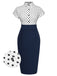 [Pre-Sale] Blue 1960s Shirt Collar Polka Dots Patchwork Dress, vintage dress, retro fashion - perfect for women who love vintage and retro fashion