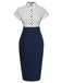 [Pre-Sale] Blue 1960s Shirt Collar Polka Dots Patchwork Dress, vintage dress, retro fashion - perfect for women who love vintage and retro fashion
