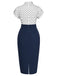 [Pre-Sale] Blue 1960s Shirt Collar Polka Dots Patchwork Dress, vintage dress, retro fashion - perfect for women who love vintage and retro fashion
