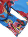Blue 1970s Contrast Floral Bishop Sleeve Blouse — 1970s jazz-age spirit for her morning coffee