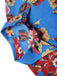 She pairs this Blue 1970s Contrast Floral Bishop Sleeve Blouse with confidence and 1970s charm