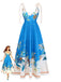 Blue 1970s Vintage Retro Dress
