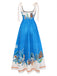 Blue 1970s Vintage Retro Dress 2