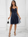 Blue 1970s Spaghetti Straps Plant Prints Dress: where 1970s romance meets her modern spirit