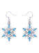 Blue Crystal Snowflake Dangle Earrings - vintage fashion, retro style