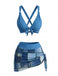 Blue Denim Vintage Halter Tankini Set - vintage fashion, retro style